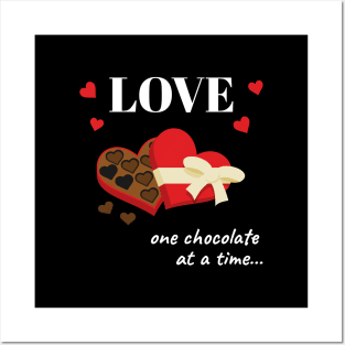 Love One Chocolate at a Time Funny Quote Posters and Art